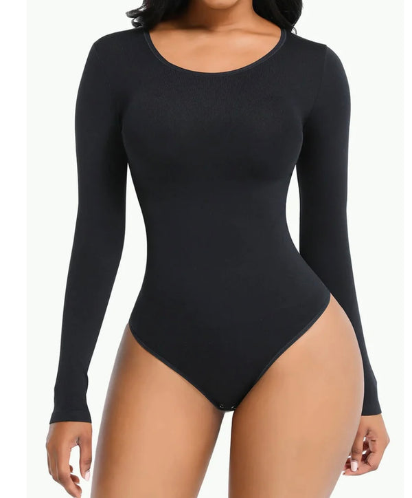 Snatched Long Sleeve Thong Bodysuit